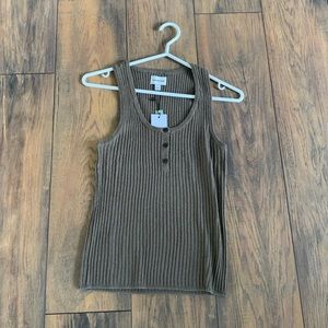 Frank and Oak Knit Henley Tank Top